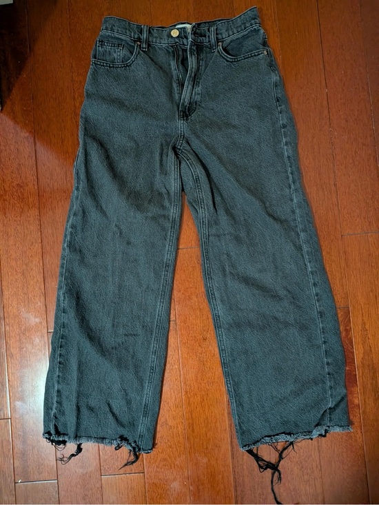 PacSun Pants - PacSun Nora Wide Leg Black Frayed Hem Jeans Size 25